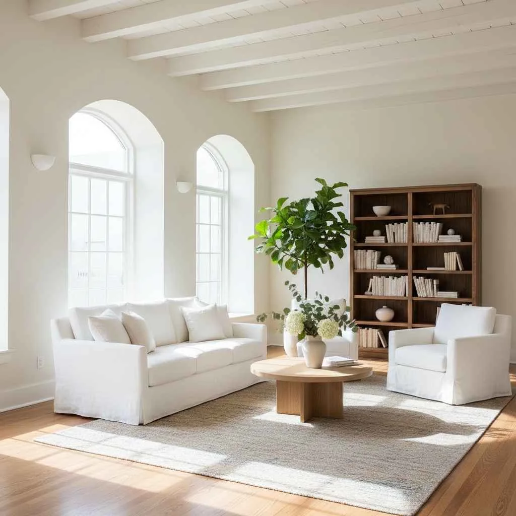 Clean, restored interior with natural lighting