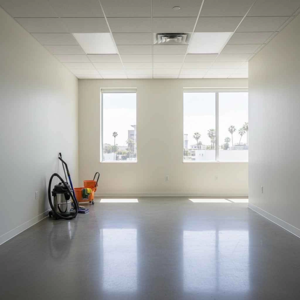 Empty office space after professional cleanout.