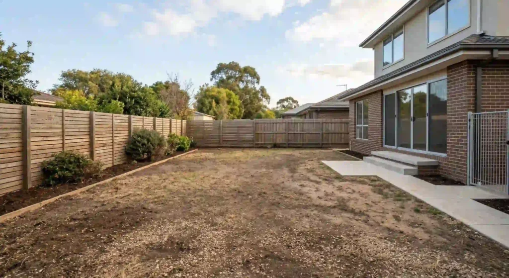 clean, empty backyard ready for renovation