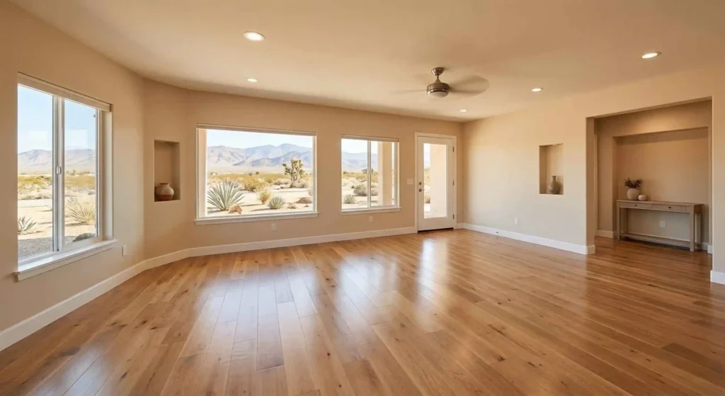 clean, organized living space after furniture removal