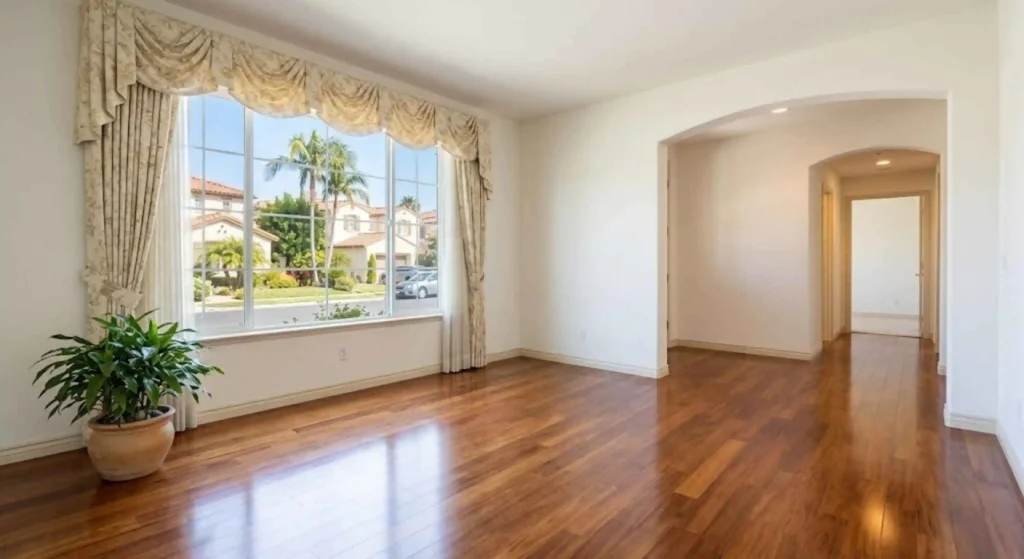 clean, decluttered living space after removal